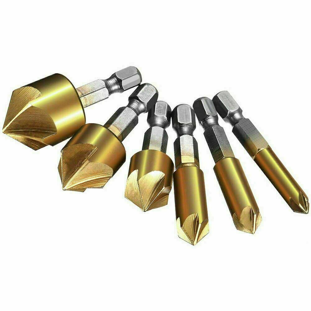 6Pcs HSS Woodworking Pilot Screw Holes Countersink Drill Bit Set 1 4 Hex Shank 6Pcs HSS Woodworking Pilot Screw Holes Countersink Drill Bit Set 1 4 Hex Shank