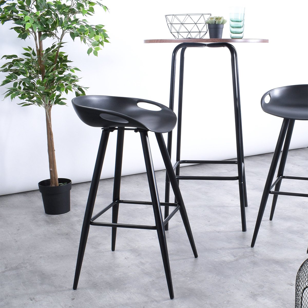 Bak Bar & Counter Stool (Set of 2) - Black Bak Bar & Counter Stool (Set of 2) - Black