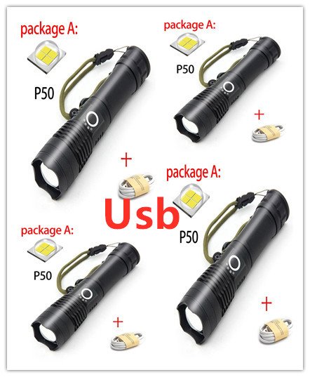 USB Charging Zoom P50 Flashlight USB Charging Zoom P50 Flashlight