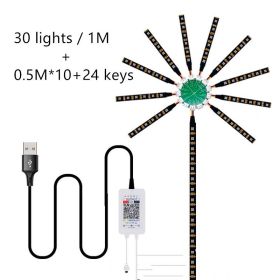 LED Voice-activated Marquee Fireworks Light Full-color Decorative (Option: 30lights 1M-USB)