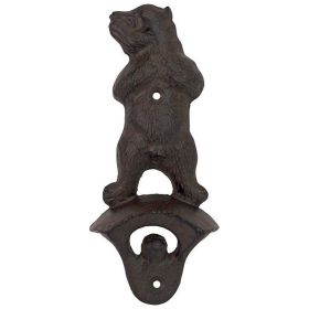 Bar Gift Family Party Gift Elegant And Refined Design Cast Iron Bottle Opener (Color: As pic show, Shape: Growling Grizzly)
