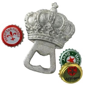 Bar Gift Family Party Gift Elegant And Refined Design Cast Iron Bottle Opener (Color: As pic show, Shape: King's Silver Crown)