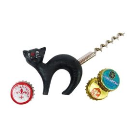 Bar Gift Elegant And Refined Design Cast Iron Bottle Opener (Color: As pic show, Shape: Black Cat)