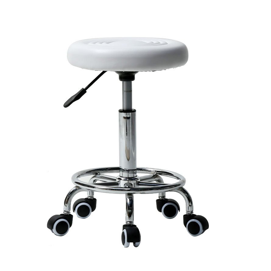 Height Adjustable Mobile Swivel Bar Stool PU Leather Padded Seat Round Stool with Lines Rotation Bar Stool Height Adjustable Mobile Swivel Bar Stool PU Leather Padded Seat Round Stool with Lines Rotation Bar Stool